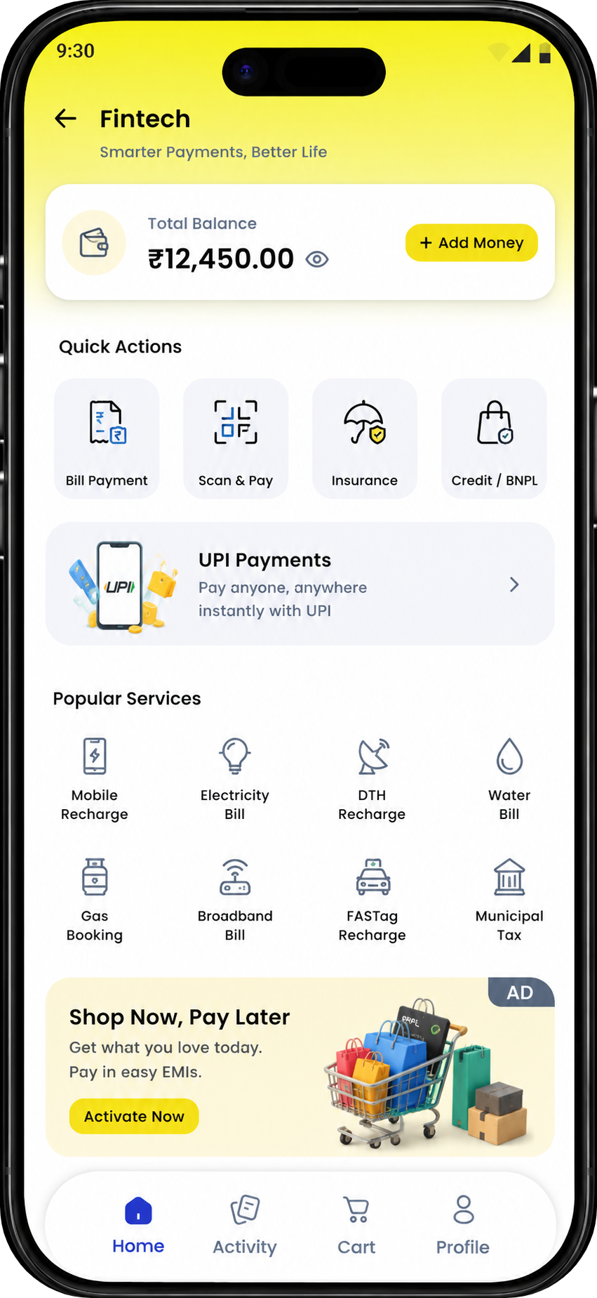 TROFi Super App Home Screen